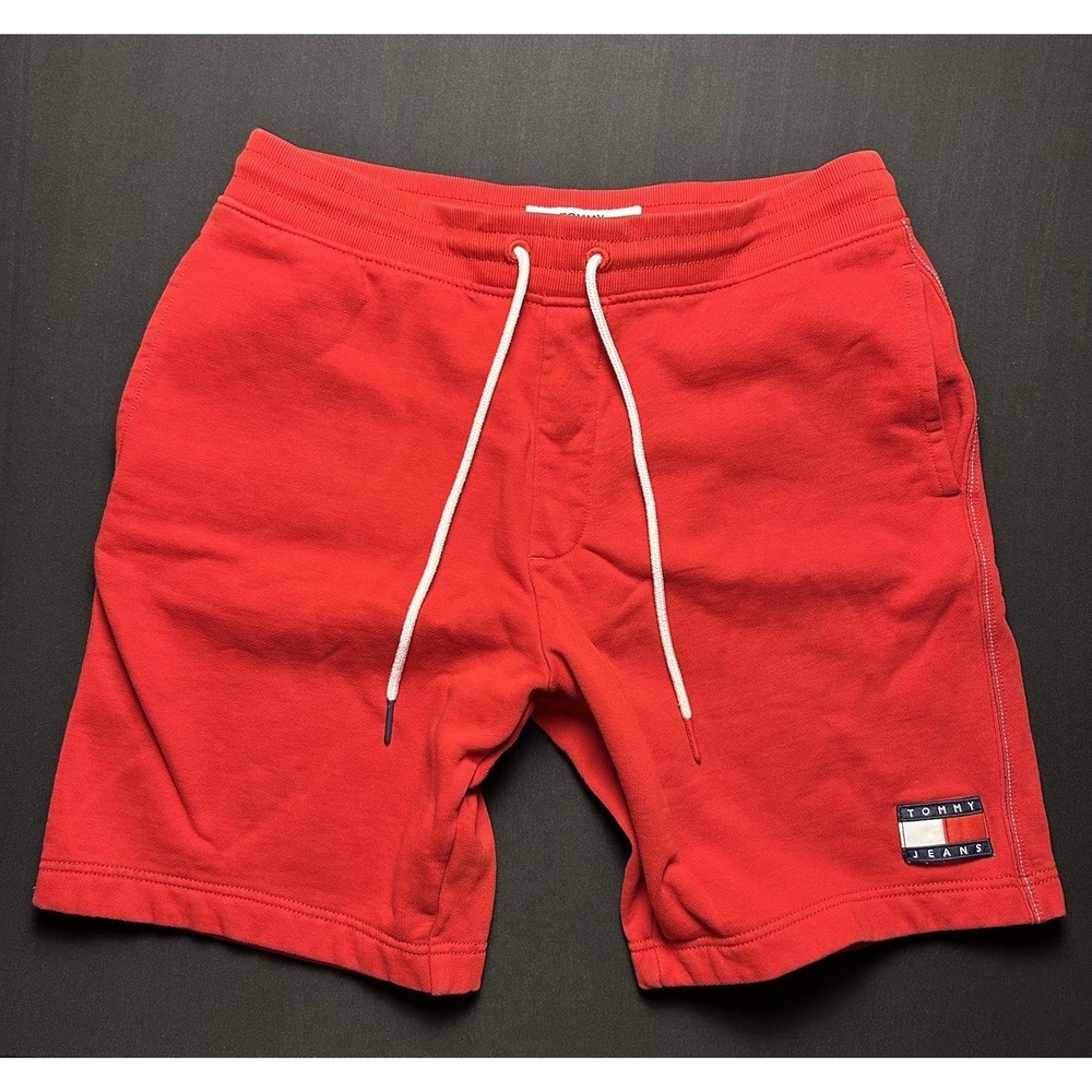 Tommy Hilfiger Men's Casual Fleece Sweat Shorts Red Size Large